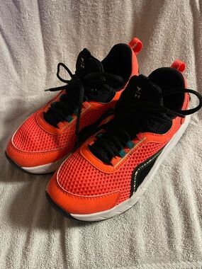 Under Armour Bright Orange & Black Athletic Sneakers